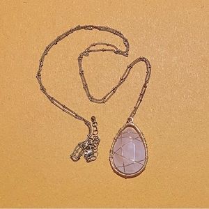 Rose Quartz & Gold Plated Pendant